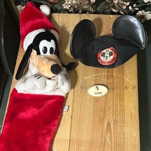 Disney VNT 70s 80s 90s Mickey Mouse hat Disneyland stocking cast member name tag